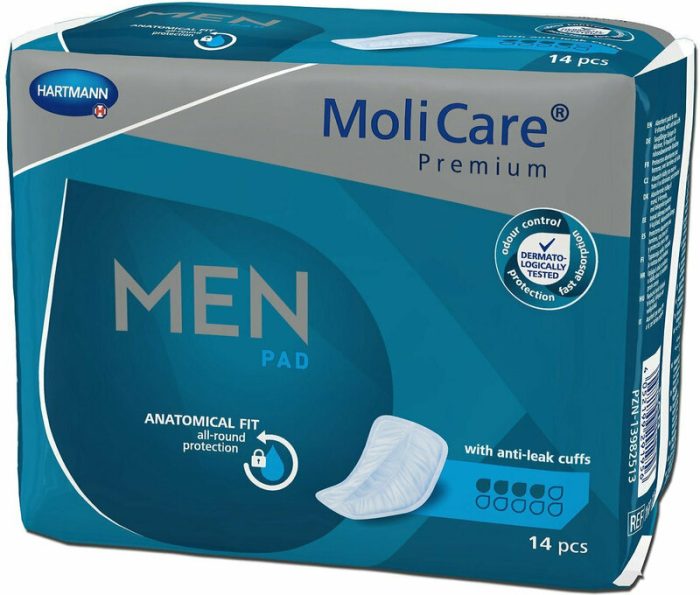 HARTMANN MoliCare Premium Men Pads 4 σταγόνες Επιθέματα ελαφράς Aνδρικής Aκράτειας 14τμχ